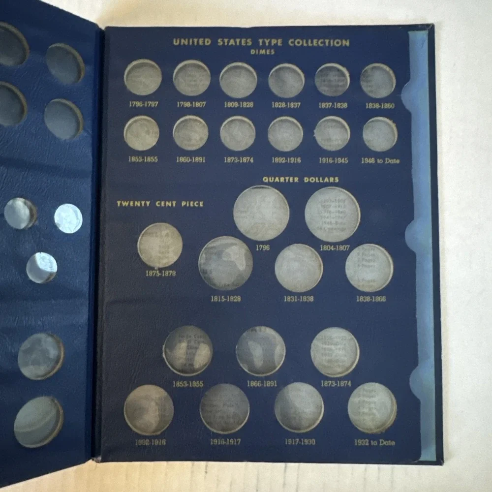 Vintage Whitman Bookshelf United States Type Set Small Coins Album #9434